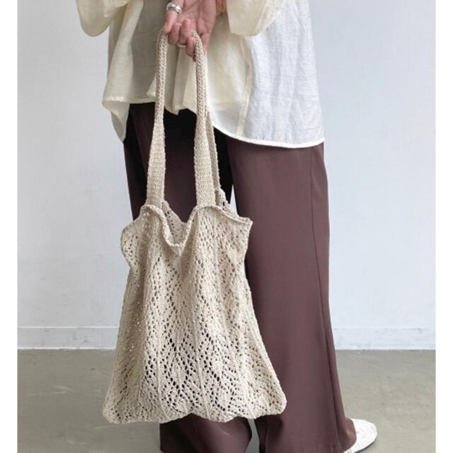 nuna - 新品 ヌナ 鍵あみ トートバッグの通販 by キャンディ |ヌナ