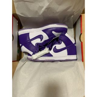 ナイキ(NIKE)のNIKE DUNK HIGH WMNS VARSITY PURPLE 26cm(スニーカー)