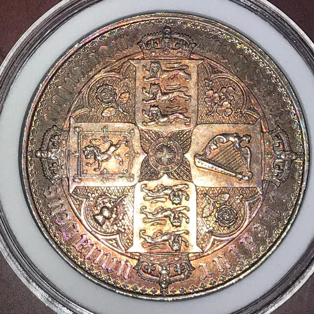 ya1847年ヴィクトリア 女王ゴシッククラウン銀貨UNDECIMOエッジエンタメ/ホビー