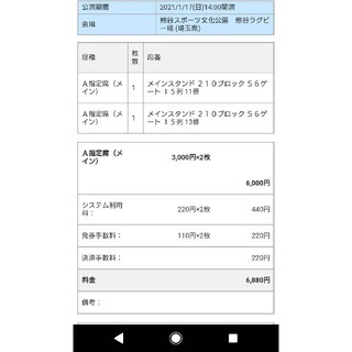 ラグビートップリーグ チケット 2枚 【1/17 熊谷】(ラグビー)