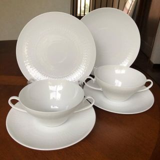 ローゼンタール(Rosenthal)の【未使用美品】ローゼンタール★ロマンスホワイト★スープC/S 4名様(食器)