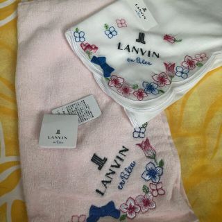 ランバンオンブルー(LANVIN en Bleu)の新品　ランバンオンブルー　ハンカチ&タオル(ハンカチ)