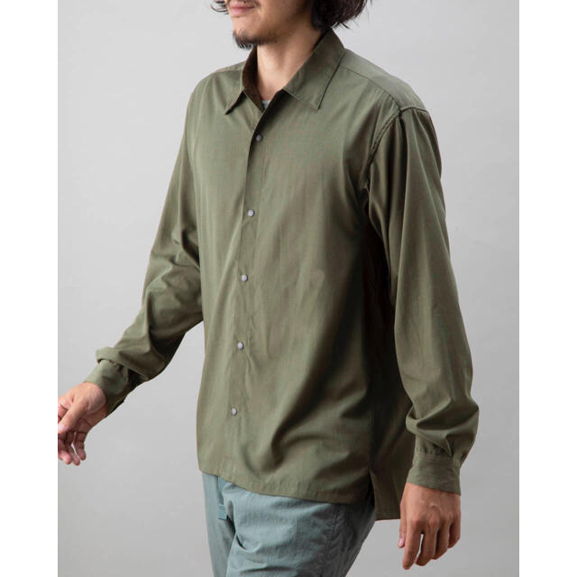 山と道　Bamboo Shirt ダークオリーブ XS