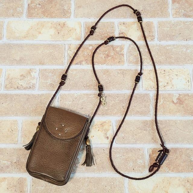 genten - ゲンテン ☆ ミニ レザー ポーチ ポシェット ショルダー