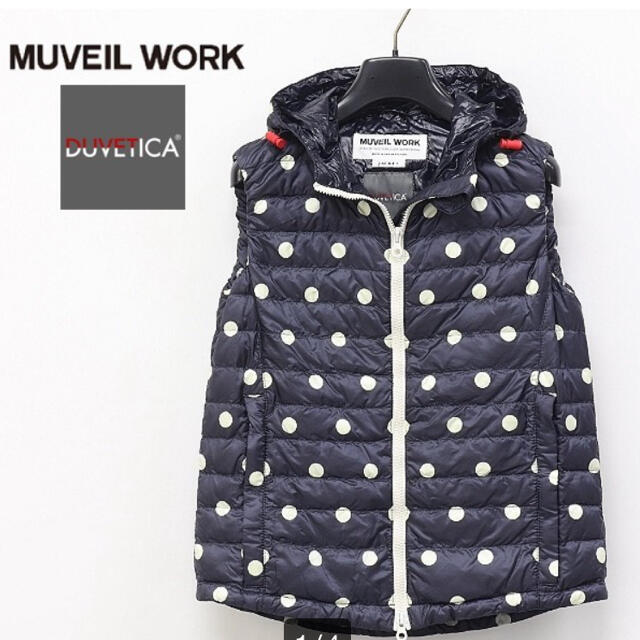 MUVEIL WORK×DUVETICA ドットダウンベスト-