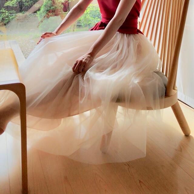 TSURU by Mariko Oikawa(ツルバイマリコオイカワ)のTSURU チュールスカート　Odille レディースのスカート(ロングスカート)の商品写真