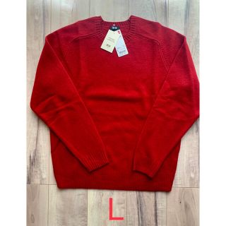 ユニクロ(UNIQLO)のユニクロ　プレミアラム　クルーネックセーター　RED  Lサイズ(ニット/セーター)