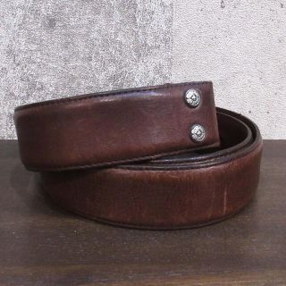 クロムハーツ(Chrome Hearts)のクロムハーツ BELT STRAP レザーベルト 32 ブラウン ベルトのみ(ベルト)