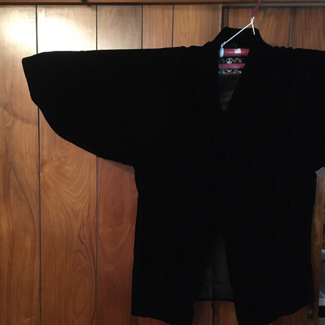 道中着　コート　着物　ベルベット  黒　新品 レディースの水着/浴衣(着物)の商品写真