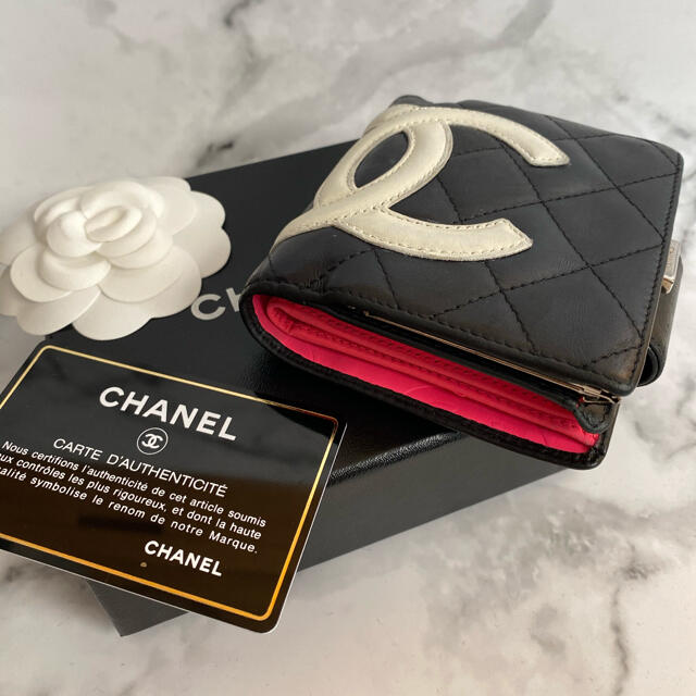 【美品☆】CHANEL カンボン がま口 二つ折り財布長財布