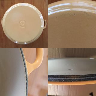 ル・クルーゼ ココットロンド サフランイエロー 24cm 箱あり