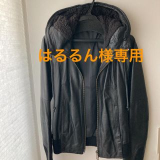 マウジー(moussy)のmoussy（マウジー）フード付き　ラムレザージャケット　ライダース(レザージャケット)