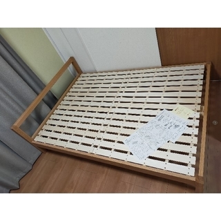 大阪市 無印良品 ダブルベッド タモ材　無垢材　ベッドフレーム MUJI