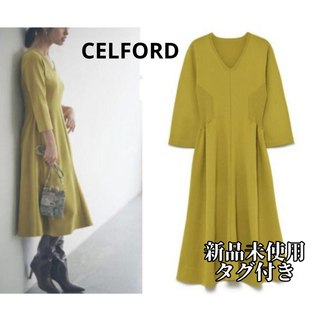 セルフォード(CELFORD)の【CELFORD】セルフォード Vネックホールガーメントワンピース(ひざ丈ワンピース)