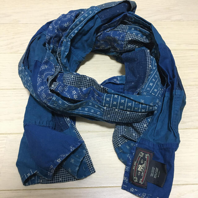 RRL インディゴ染め パッチワーク ストール - ファッション小物 RRL インディゴ染め パッチワーク ストール - ファッション小物
