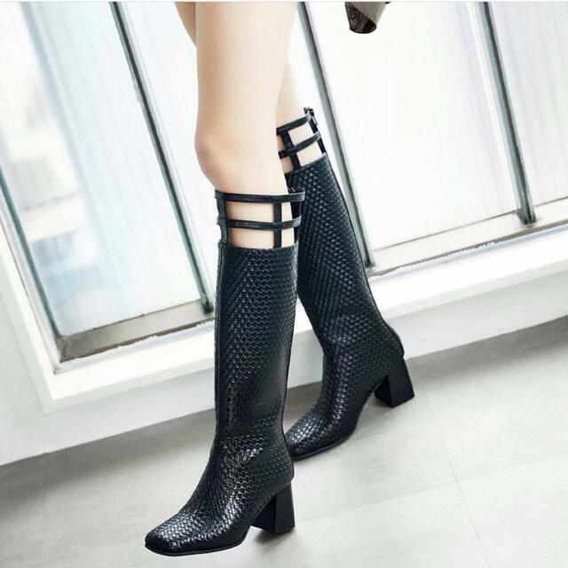 juemi lattice long boots-