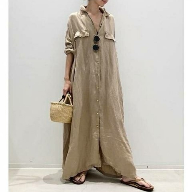 L'Appartement DEUXIEME CLASSE(アパルトモンドゥーズィエムクラス)のREMI RELIEF MAXI シャツワンピース レディースのワンピース(ロングワンピース/マキシワンピース)の商品写真