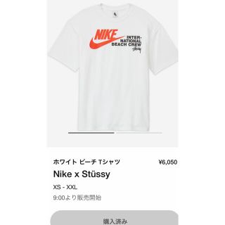 ナイキ(NIKE)のナイキ×stussy ホワイトビーチ Tシャツ(Tシャツ/カットソー(半袖/袖なし))