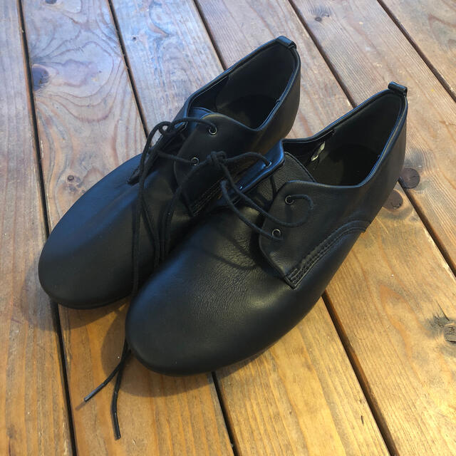 MUJI (無印良品)(ムジルシリョウヒン)の無印良品 レザー レースアップシューズ 黒 24.5cm レディースの靴/シューズ(ローファー/革靴)の商品写真