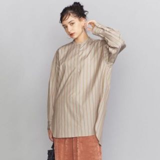 ビューティアンドユースユナイテッドアローズ(BEAUTY&YOUTH UNITED ARROWS)のコットンタイプライター ワイドスキッパーネックシャツ(シャツ/ブラウス(長袖/七分))