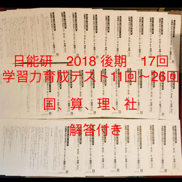 日能研 6年生 学習力育成テスト 2018年後期 17回分-