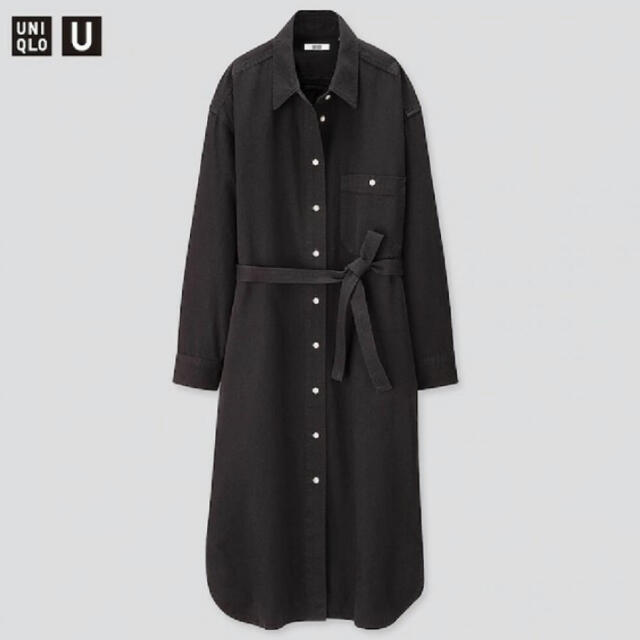 UNIQLO(ユニクロ)のUNIQLO  uniqloU デニムワンピース　ブラック レディースのワンピース(ロングワンピース/マキシワンピース)の商品写真