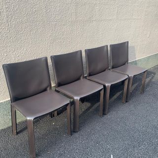 カッシーナ(Cassina)の極美品 カッシーナ cab412 4脚セット ダークブラウン(ダイニングチェア)