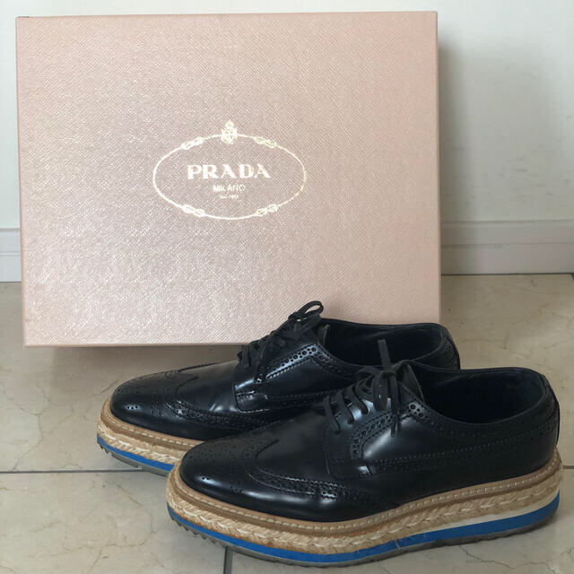 ルアパルトモンPrada Wing tip エスパドリーユ　ウイングチップシューズ送料込み