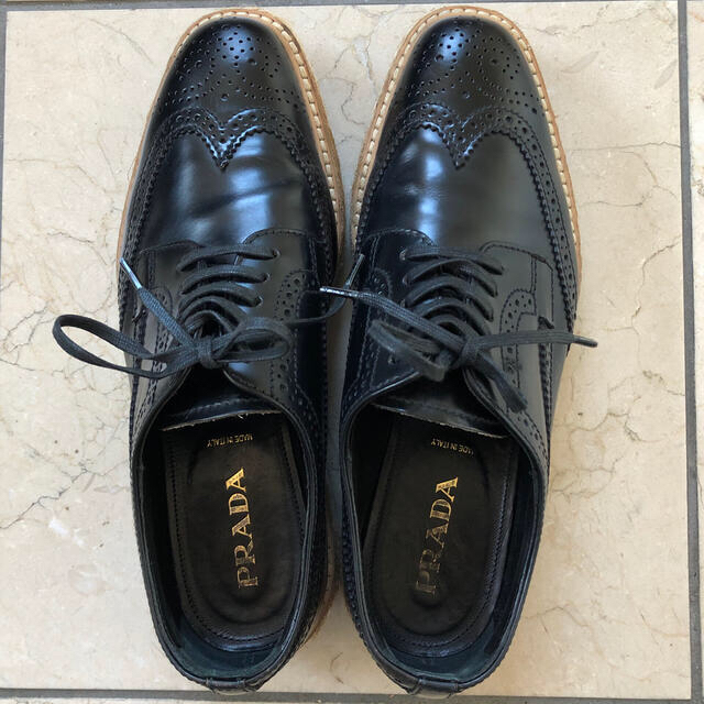 PRADA(プラダ)のPrada Wing tip エスパドリーユ　ウイングチップシューズ送料込み レディースの靴/シューズ(ローファー/革靴)の商品写真