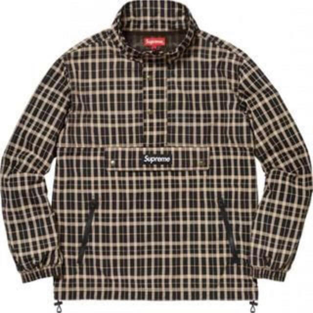 送料込 XL Nylon Plaid Pullover タン