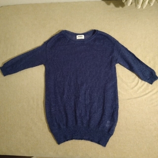プラステ(PLST)のＰＬＳＴ 青色七部袖セーター(ニット/セーター)