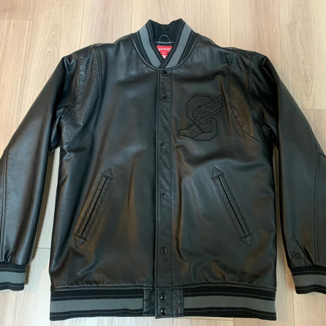 Supreme Leather Baseball Jacket スタジャン