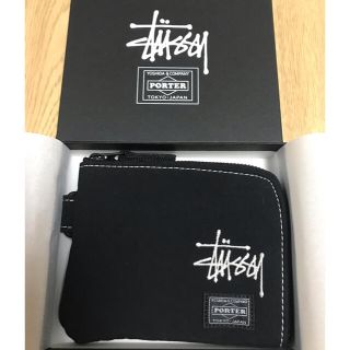 ステューシー(STUSSY)のstussy × porter wallet 黒(コインケース/小銭入れ)