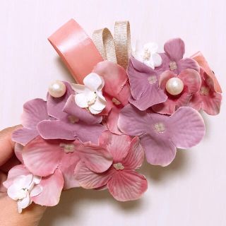 ヘアアクセ　ハンドメイド　紫陽花(ヘアアクセサリー)