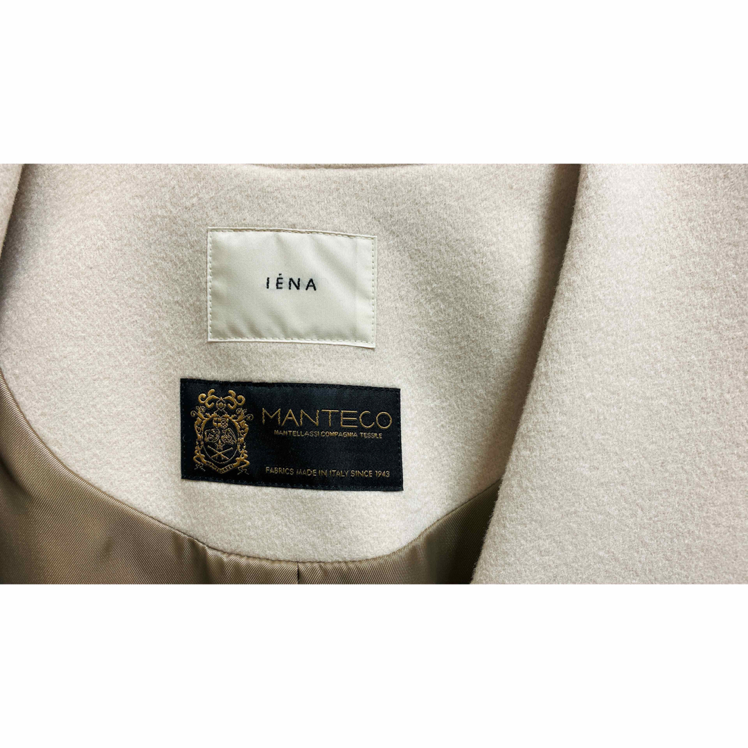 新品タグ付き★IENA MANTECO ノーカラーコート　ホワイト　34サイズ