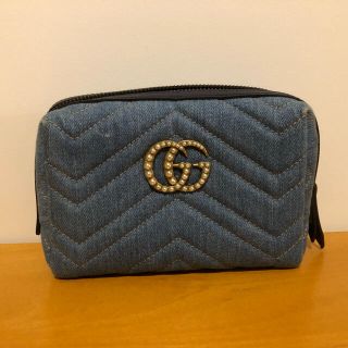 グッチ(Gucci)の【半額以下＆1/31までお値下げ中♪】日本限定 GUCCI  デニムポーチ　(ポーチ)