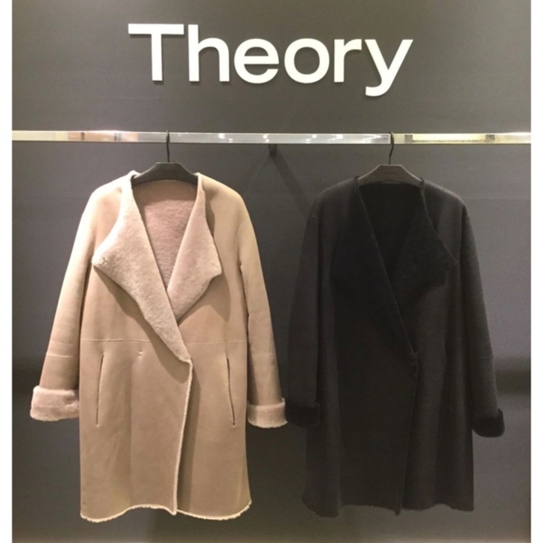 極美品✨セオリー　Theory フーデットコート　リバーシブル　カシミヤ混　S