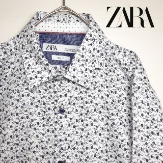 ザラ(ZARA)のZARA ザラ 総柄 小花柄 長袖 シャツ ホワイト S(シャツ)