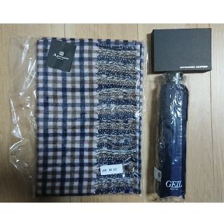 アクアスキュータム(AQUA SCUTUM)の松阪レザーパスケース & Aquascutum マフラー & 折り畳み傘(名刺入れ/定期入れ)