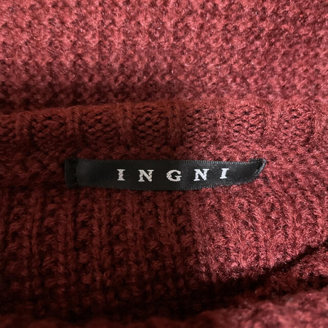 INGNI(イング)のINGNI ケーブルタートルネックニットセーター♡ボルドー 赤 ワインレッド レディースのトップス(ニット/セーター)の商品写真