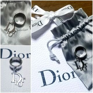 クリスチャンディオール(Christian Dior)のDiorディオール★正規品中古★良品　Diorロゴチャームリング15～16号(リング(指輪))