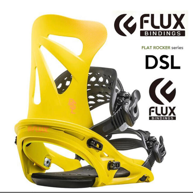 FLUX(フラックス)のFLUX DSL 19-20モデル イエロー Mサイズ　フラックス　スノーボード スポーツ/アウトドアのスノーボード(バインディング)の商品写真