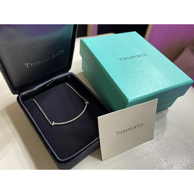 Tiffany ティファニー Tスマイルネックレス ホワイトゴールド 満点の