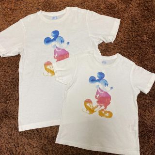 ユニクロ(UNIQLO)のミッキーＵＴ◆親子ペアS×120cm(Tシャツ/カットソー)