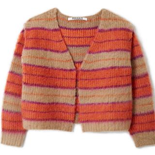 ビューティアンドユースユナイテッドアローズ(BEAUTY&YOUTH UNITED ARROWS)のStripe Mohair Wide Cardigan(ORANGE)(カーディガン)