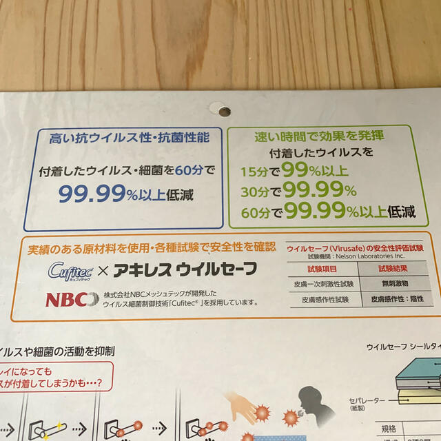 【感染防止】アキレスウイルセーフ　A4サイズ　5枚入×10セット(50枚)