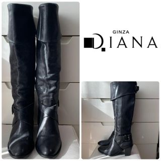 ダイアナ(DIANA)のダイアナ　ブラックレザー　ロングブーツ(ブーツ)