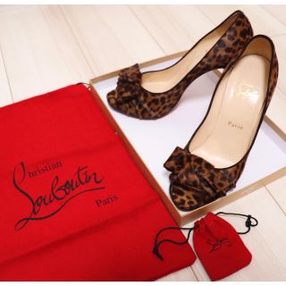 クリスチャンルブタン(Christian Louboutin)の閲覧用【美品】ルブタン　ヒョウ柄りぼんパンプス(ハイヒール/パンプス)