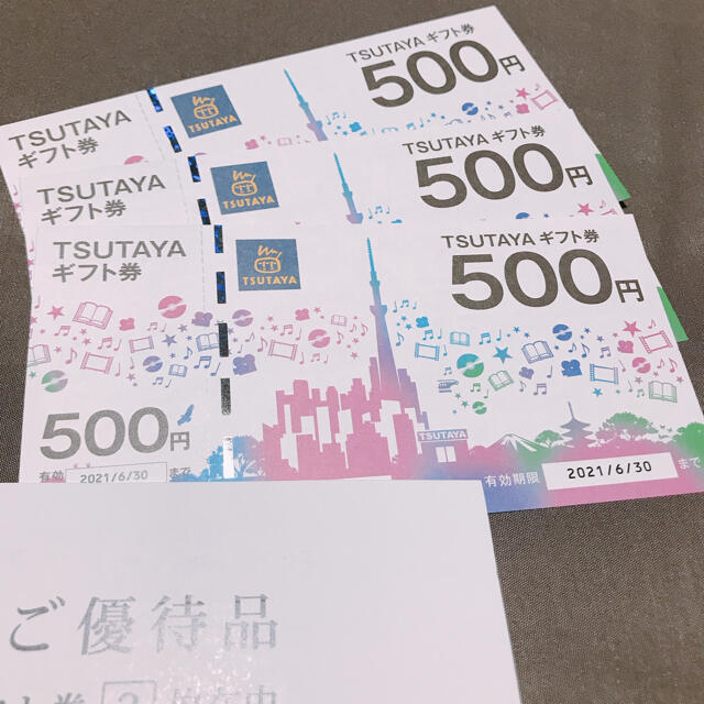 TSUTAYA トップカルチャー株主優待券1500円分 チケットの優待券/割引券(その他)の商品写真