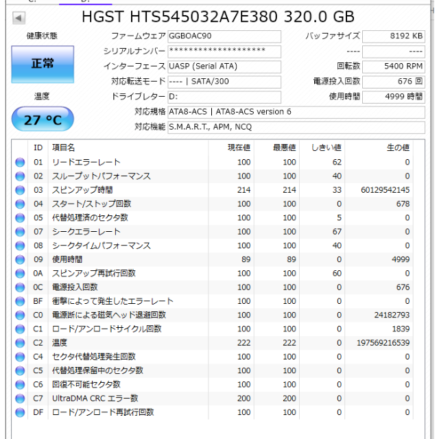 2.5インチHDD 320GB×２個 （正常判定)の通販 by ドンドン's shop｜ラクマ